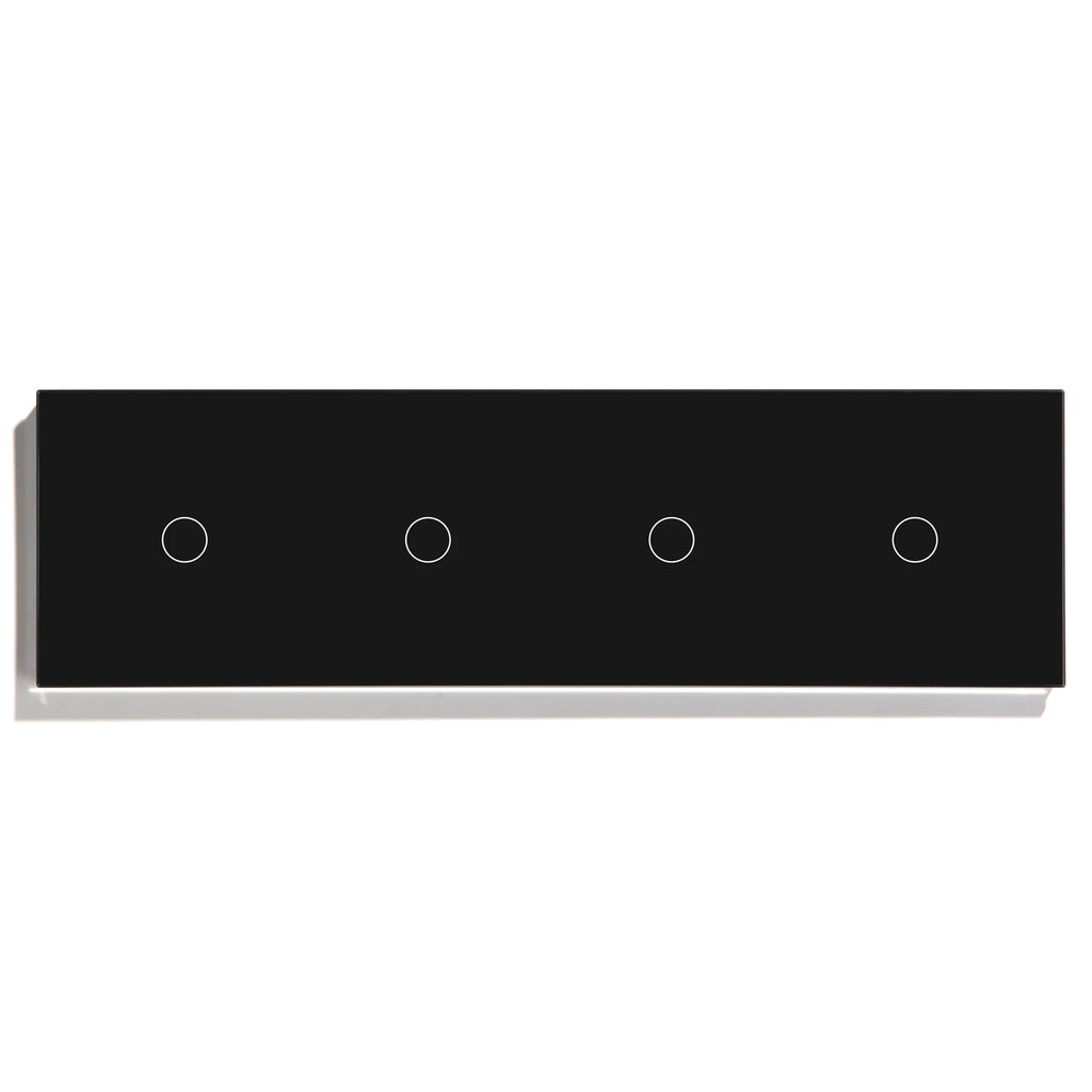BSEED Touch Switches 1/2/3Gang 1Way Wall Light Switches Blue LED Backlight Glass Sensor Screen Home Switches Black EU Standard