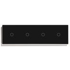 BSEED Touch Switches 1/2/3Gang 1Way Wall Light Switches Blue LED Backlight Glass Sensor Screen Home Switches Black EU Standard