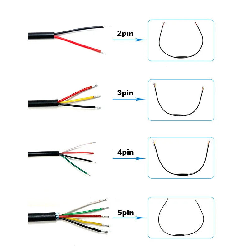 M6 M8 2/3/4/5 Pin core 6mm male female Julet Electric ebike Butt Plug Connector Cable Signal Sensor waterproof Scooter wire