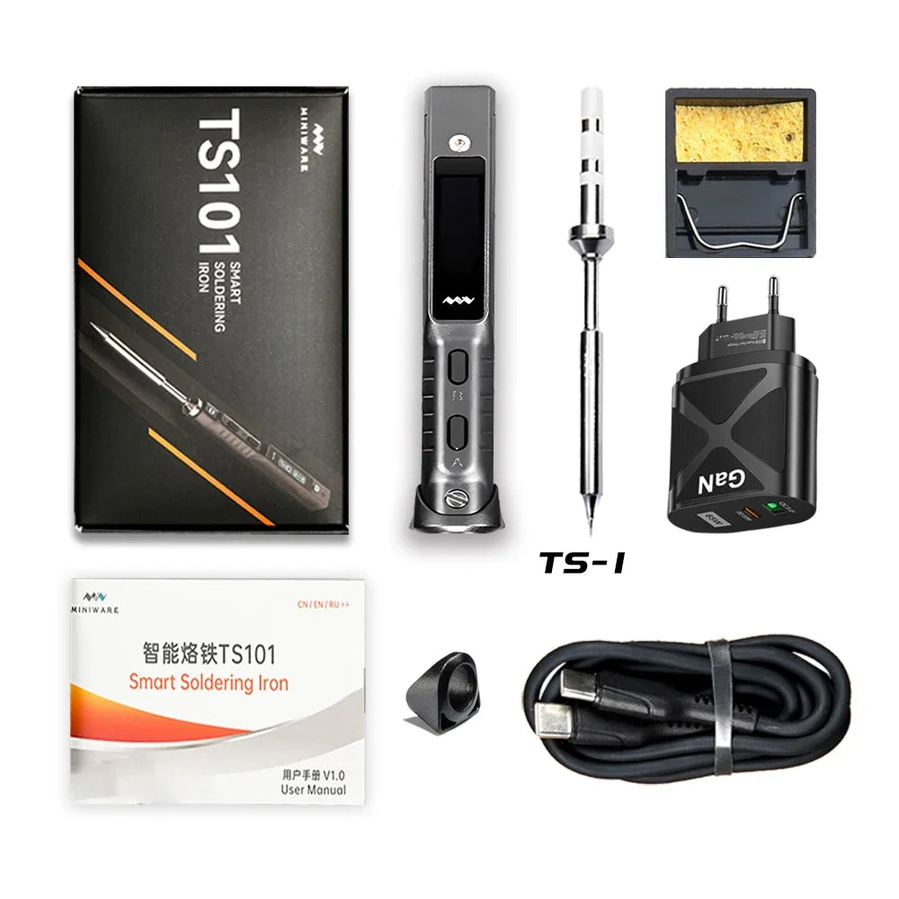 Original TS101 Soldering Iron Electric 65W Temperature Adjustable Programming TS100 Soldering Iron New Upgrade With PD Plug Kit