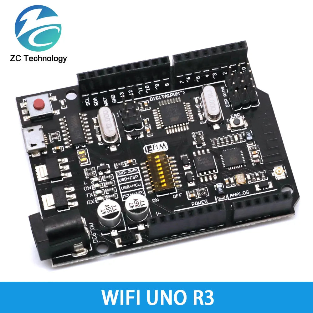 UNO+WiFi R3 ATmega328P+ESP8266 CH340 (32Mb memory) 6V-9V USB-TTL CH340G For Arduino NodeMCU WeMos One Development board