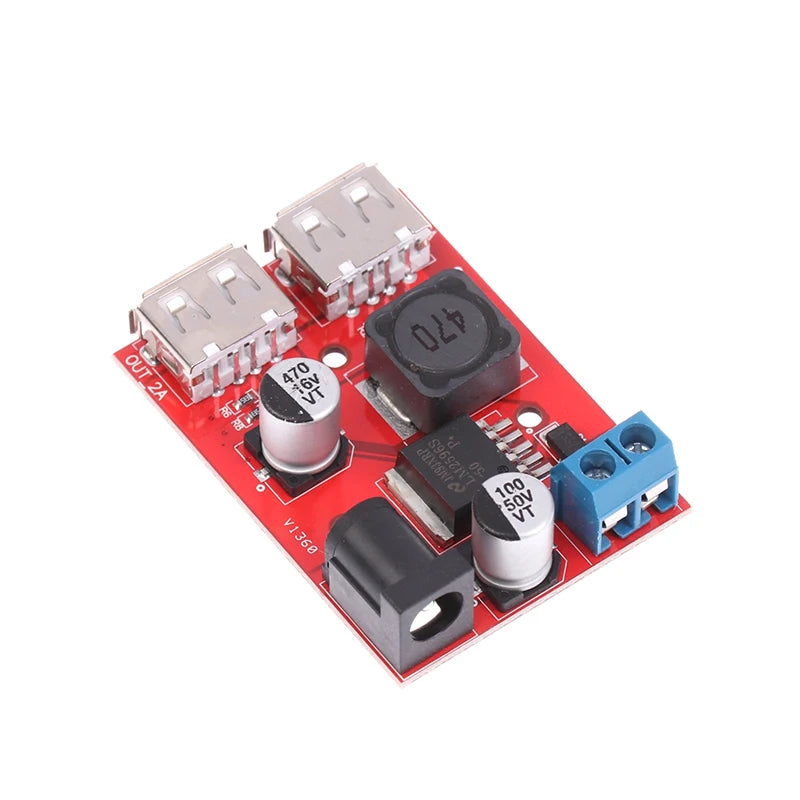 DC 9V 12V 24V 36V To 5V 3A Double USB Charge DC-DC Step-down Converter Car Charging Solar 3A Voltage Regulated Power Module