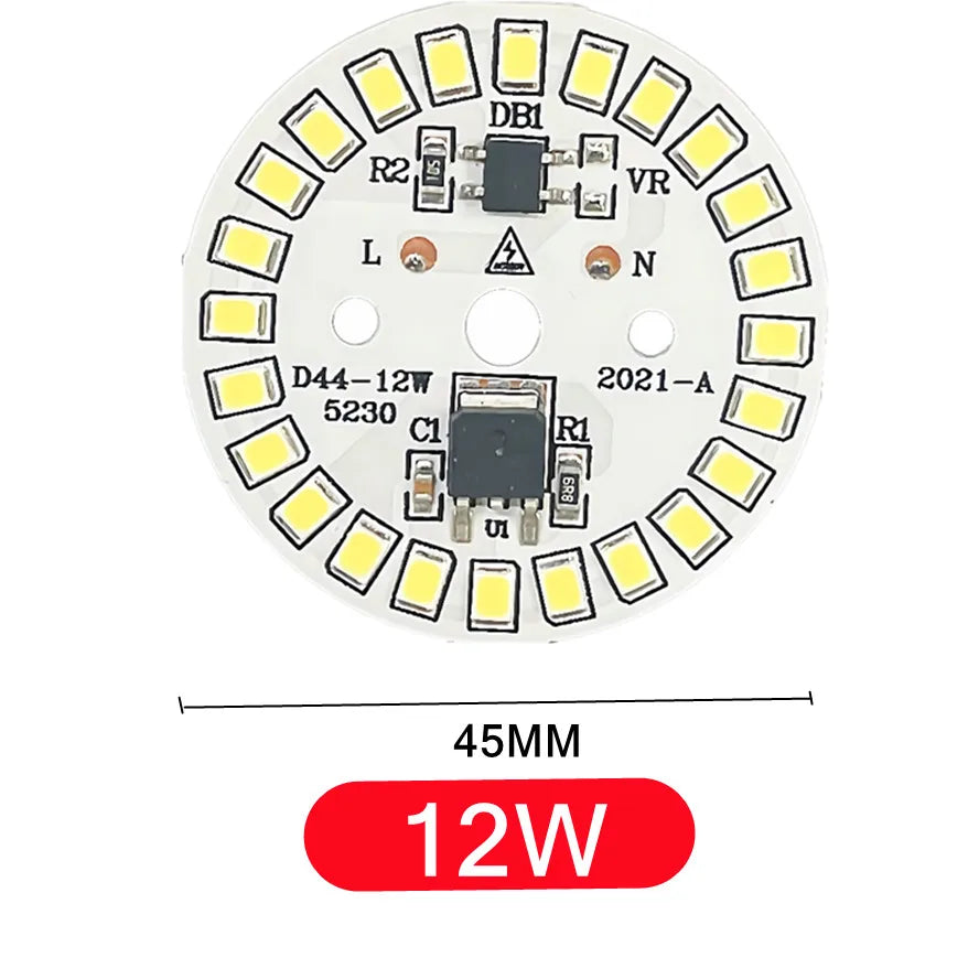 LED Chip for Lamp Bulb 3W 5W 7W 9W 12W SMD 2835 Round Light Beads AC 220V-240V Bulb Chip Lighting Spotlight 90 Lumen/W