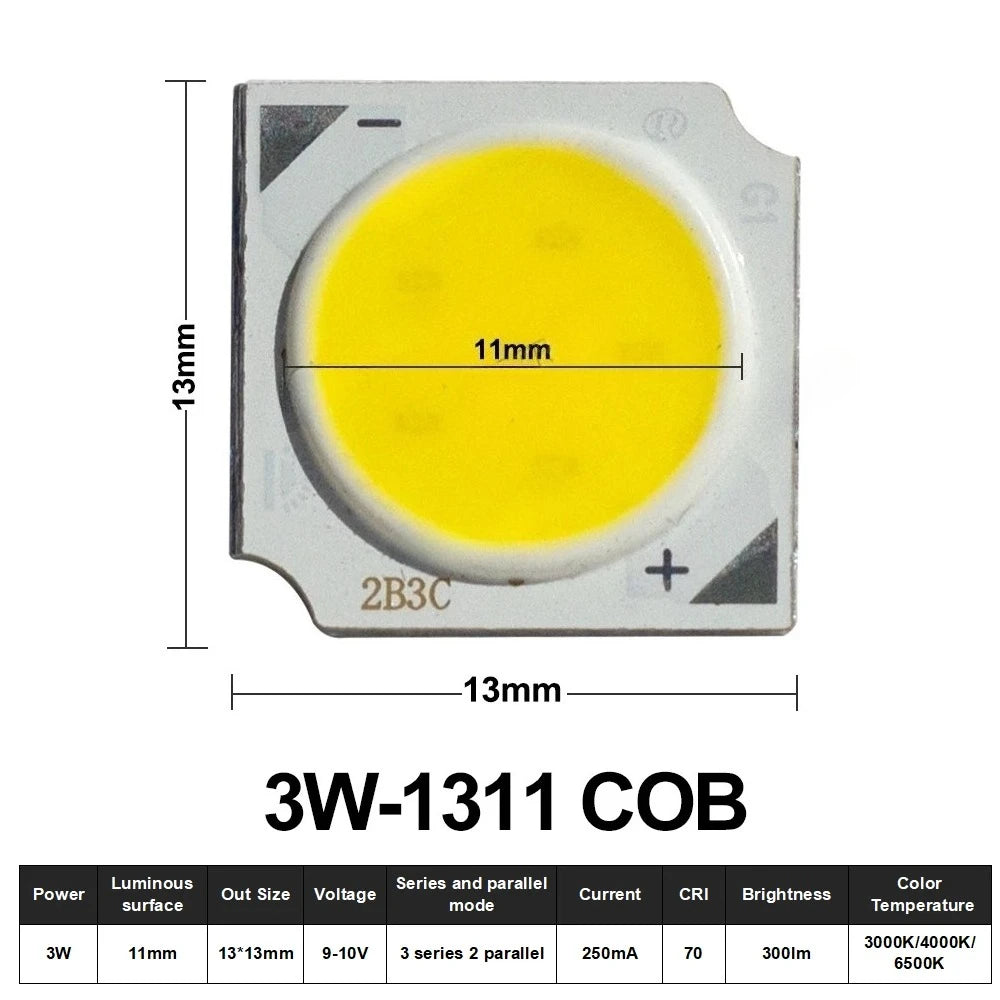 10pcs COB LED 3W 5W 7W 10W 12W 15W 18W 30W 36W Neutral Cold Warm White 13mm 20mm 28mm 1919 Chips Lamp SpotLight Downlight DIY
