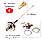 10PCS/LOT SMA to IPX RG178 Cable M10 M12 M16 SMA / RP-SMA Female to u.FL RF1 Female Jack RF Coaxial Antenna Extension Jumper