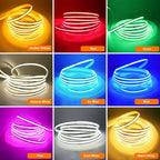 3mm 5mm PCB Battery Power COB LED Strip Light 5V Warm Natural White Blue Red Green Pink Tape 320LEDs 8mm High Density Flex Lamp