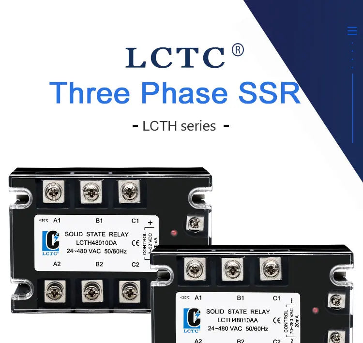 LCTC Three-phase Solid State Relay SSR 3 Phase 10A 25A 40A 60A 80A 100A 120A 150A 200A AC Control AC DC Control AC 25DA 380VAC
