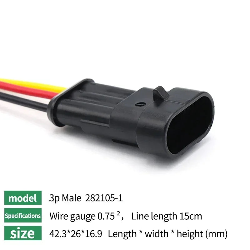 5/20/100 Sets 1/2/3/4/5/6 Pin Way Waterproof Electrical Wire Connector Plug 1.5mm Terminals 2Pin HID Plug Auto Xenon Lamp Plug