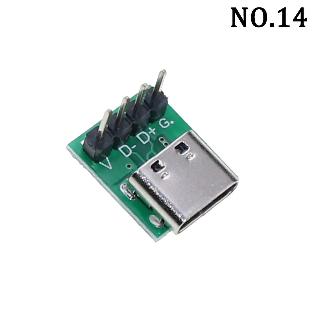 1Pcs USB 3.1 Vertical Straight Plug Double Side Positive Negative Plug Type-C Male/Female Test Board PCB Connector With Pin