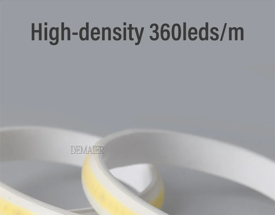 1M-50M 220V COB LED Strip Dimmable 360LEDs/m EU Plug Kitchen Home Room Decoration Flexible Ribbon for Outdoor Garden Lighting
