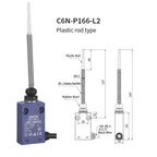 CNTD Micro Limit Switch C6N Series C6N‑101 C6N‑102 C6N‑111 C6N‑121 1NO1NC 10A 250V IP67 Waterproof For Automated Machinery