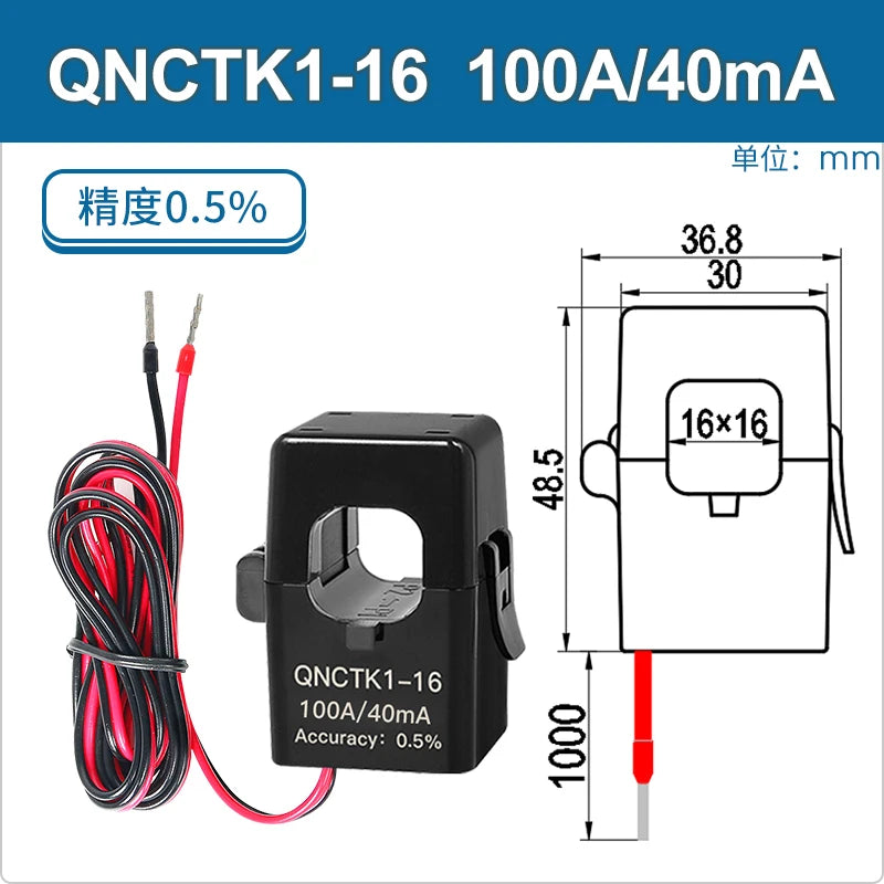 Clamp CT Current Transformer QNCTK1-16 100A 50mA 50A 25mA 100A 40mA 50A 20mA Open Current Sensor Split Core Current Transformer