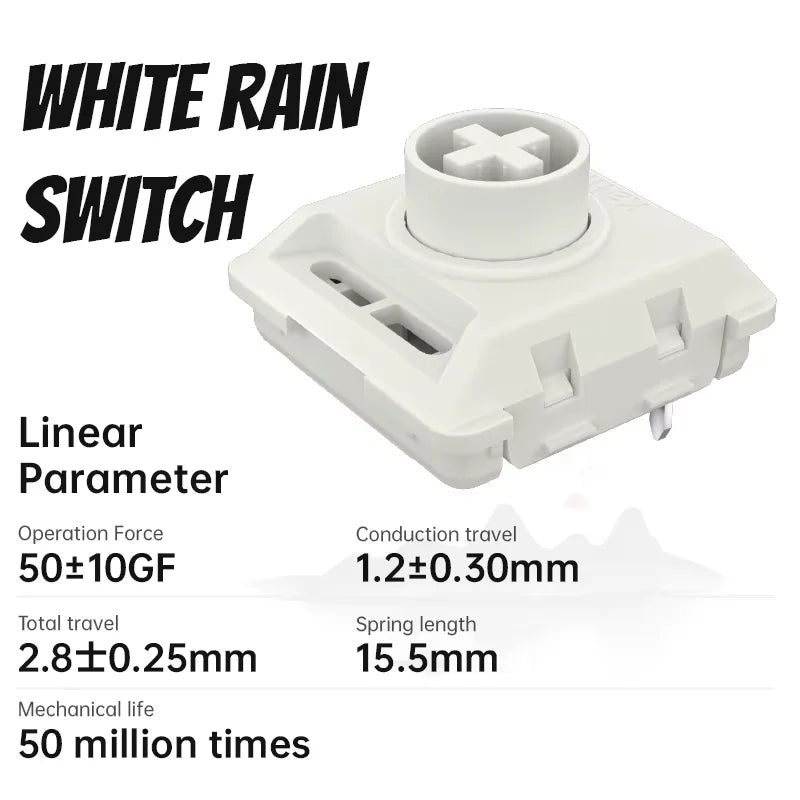 Kailh Full POM Mini Switch Low-profile Mechanical Keyboard Clicky Tactile Linear Hide Mountain Black Cloud White Rain 1353Hitbox