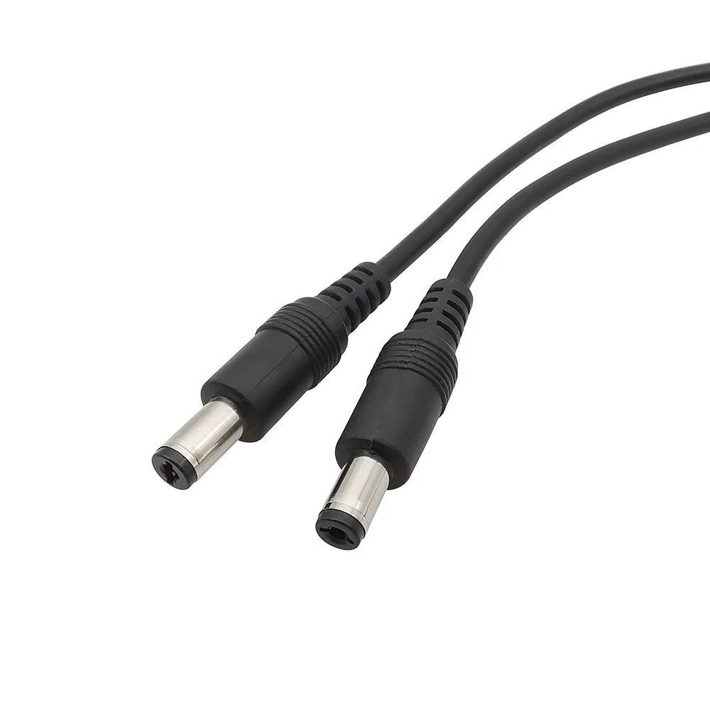 1Pcs Black DC Power Cable 5.5mm x 2.1mm Male to 5.5mm x 2.1mm Male Plug Connector Extension Cord for CCTV Security Camera