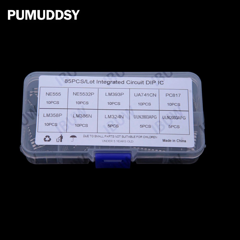 10Values 85PCS Integrated Circuit LM324 NE555 LM324 LM358 Chip IC Kit DIP NE555 Single Precision Timer  LM386 PC817 LM324