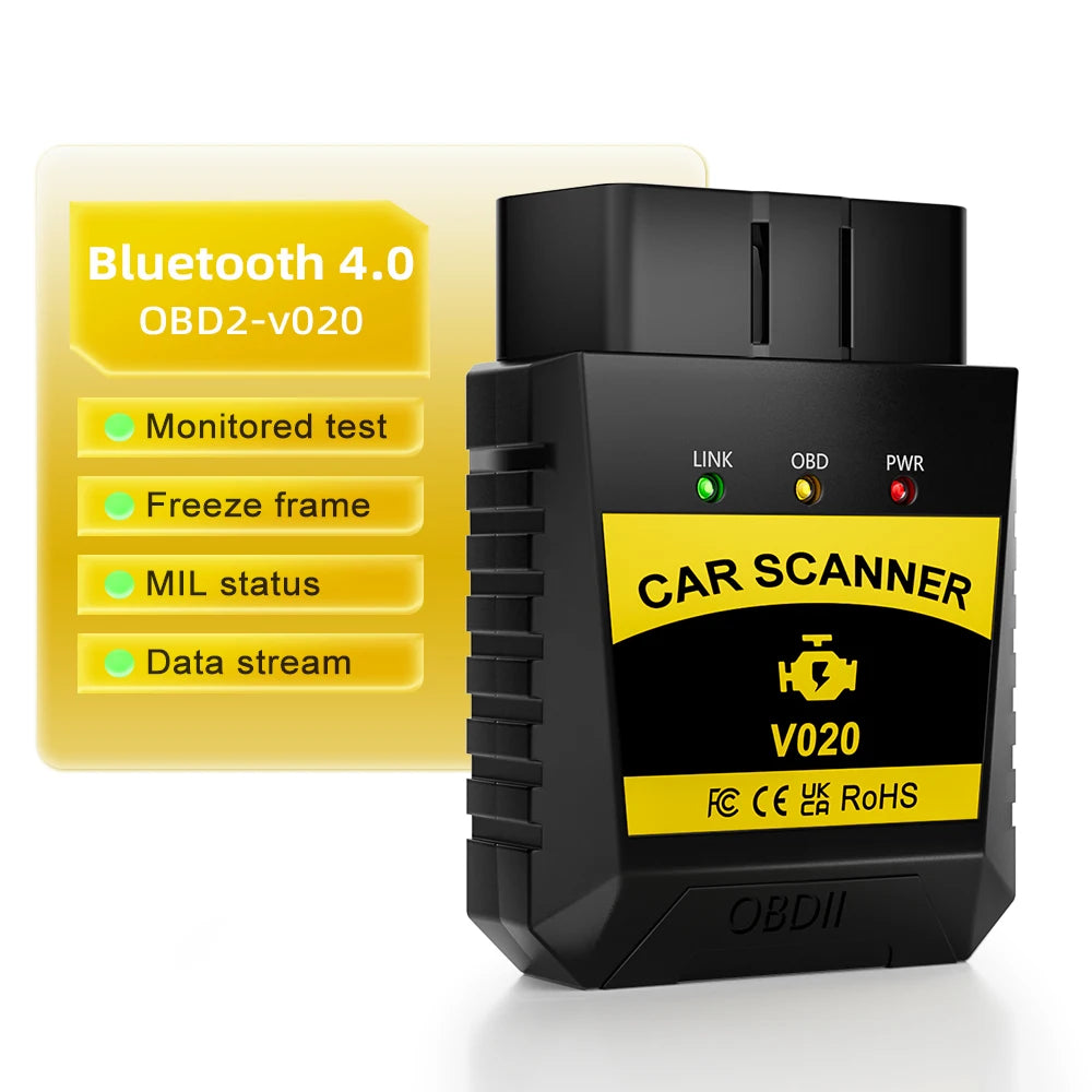 Support for Android /Window / IOS V020 ELM327 BLE Bluetooth 4.0 OBD-II Diagnostic Code Readers & Scan Tool for universal cars