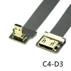 Ribbon FPV HDMI-Compatible Connector Flexible Flat Cable Raspberry Pi 4 Micro HDMI To HDMI Mini HDMI Female 90 Degree FFC 20pin