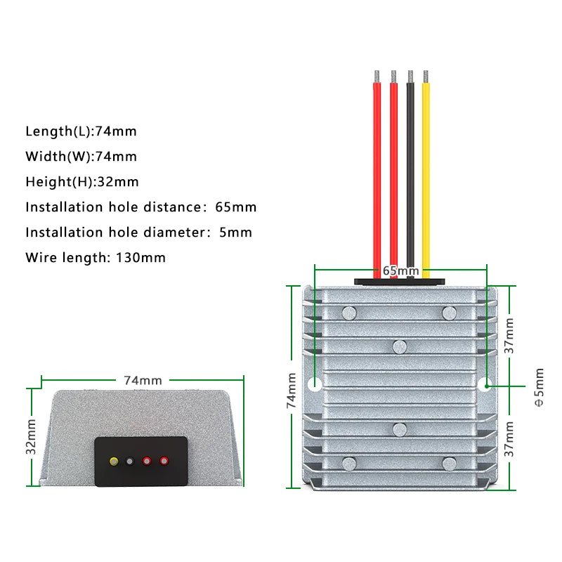 AC 12V24V Step-down to DC 12V Step-down Transformer Voltage Regulator AC36V48V to 12V Step-down Power Converter Onboard Adapter