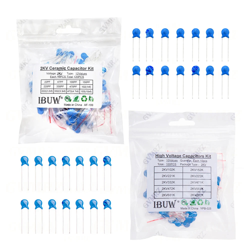 1KV 2KV 3KV High Voltage Ceramic Capacitor KIT 5PF 30PF 47PF 56PF 100PF 220PF 1NF 2.2NF 3.3NF 4.7NF 10NF 100NF 471 222 223 103