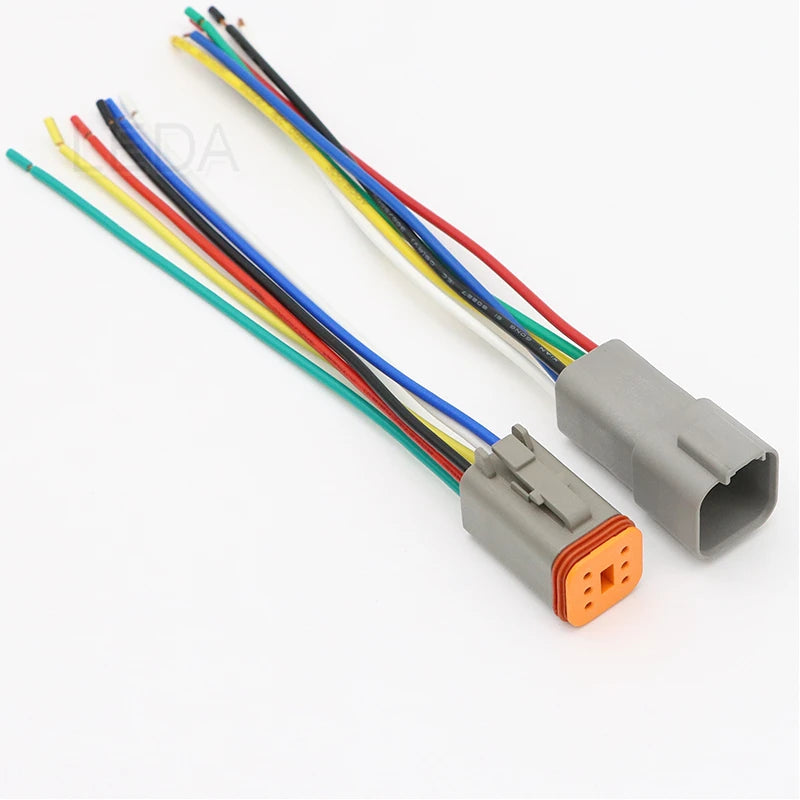 1Pcs DT Waterproof Automotive Connector With 15cm Wiring DT06-2S/DT04-2P 3P 4P 6P 8P 12P Male Female Plug Socket For Automobile