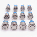 16mm 19mm 22mm Metal Power Supply Switch Push Button PC Pulsador Car Engine Backlit 3v 6v 12v 24v 220v Momentary Start Stop LED