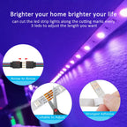 (EU Plug) LED Strip Light RGB Music Sync Color Changing  Sensitive Built-in Mic, App LED Lights DC12V Flexible