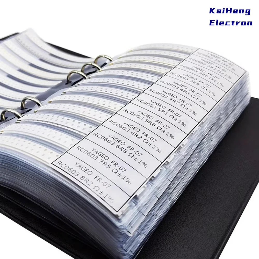 4250PCS 8500PCS 0201 0402 0603 0805 1206 1% SMD Resistor Sample Book Resistors Assortment Kit 0R~10M 170Values Each 25pcs 50pcs