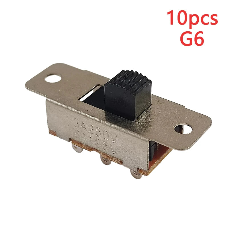 10pcs SS-23F19 (2P3T) Handle Height 5/6/7/9/10MM 3Gear 6Pin Car Refrigerator Large Current Toggle Slide DIP Switch 3/6A 250/125V