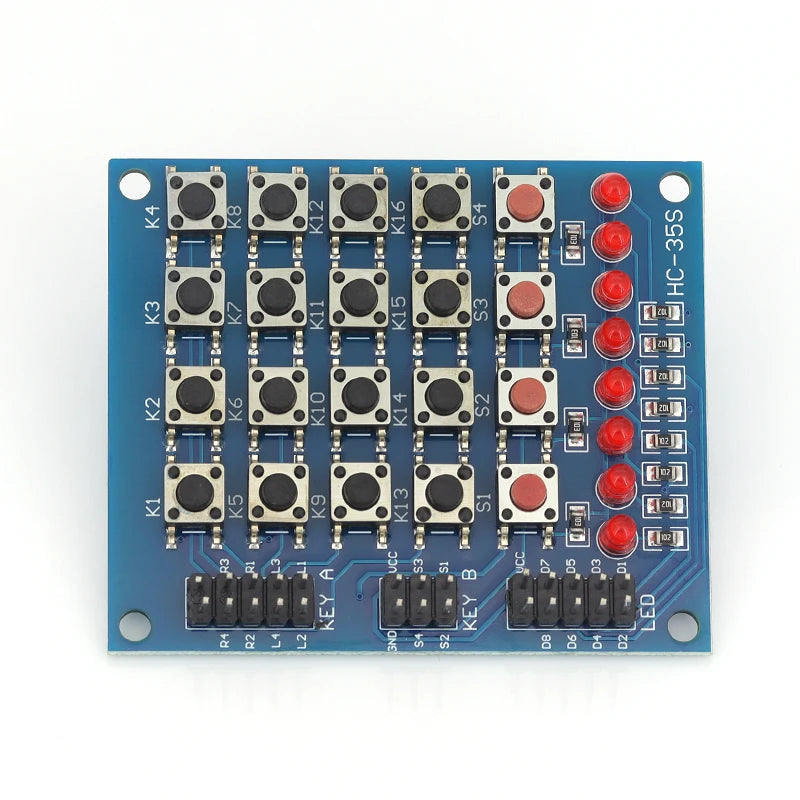 4X4 Matrix Keyboard For Arduino Array Module 16 Key Push Buttons Tastatur Switch Keypad Panel 4*4 Tasten 8LEDs Accessory DIY Kit