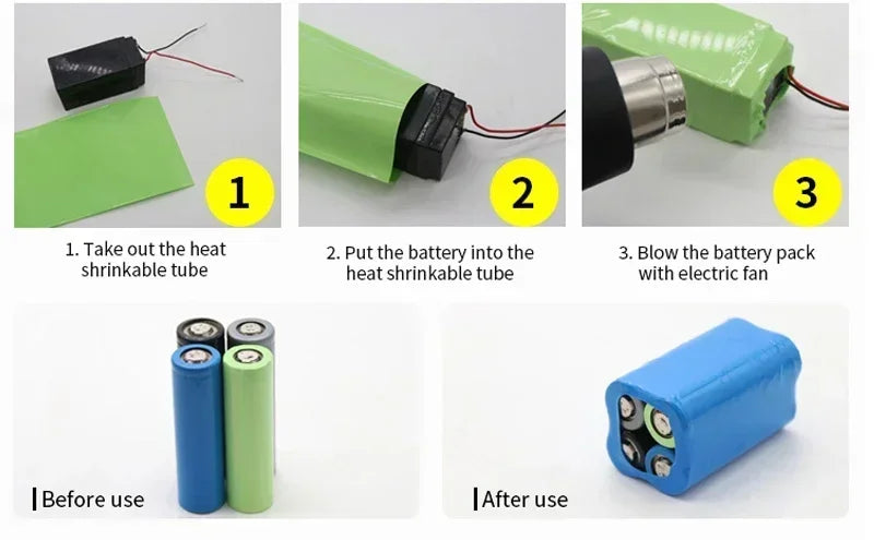 18650 PVC Heat Shrink Tube Battery Pack Clear Width 29.5mm~300mm Insulated Protection Film Wrap Lithium Case Cable Sleeve