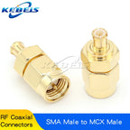 1Pcs SMA to MCX/MMCX Adapter MMCX to SMA Male Plug & Female Jack Straight RF Coaxial Antenna Connector Kit High Quality KEBEIS