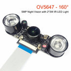 OV5647 Camera Module for Raspberry Pi 3B 4B 3B+ Adjustable Focus 120 130 200 160 Degree 3.6MM HD 5 Million Pixel Night Vision