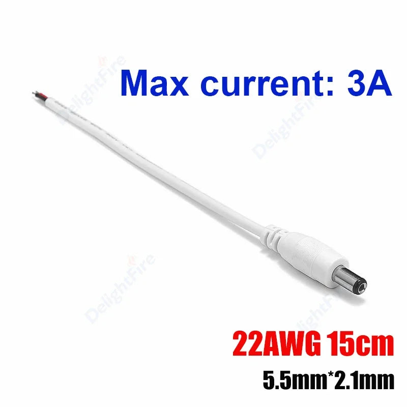 1-100pcs DC Power Pigtail Cable 5.5 2.1mm Female Male Plug 5V 12V Jack Connector Wire For CCTV Camera LED Strip Power Adapter