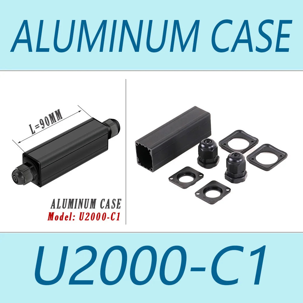 Waterproof Cable Gland Electronic Engineering Box Powercon Couplers Extender Connector Housing Case with 4-8mm PG9 Cable Entry