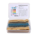 600PCS 1/4W metal film resistor pack accuracy 1% 10R-1M resistance values 30 types, 20 sample packs each
