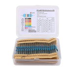 600PCS 1/4W metal film resistor pack accuracy 1% 10R-1M resistance values 30 types, 20 sample packs each
