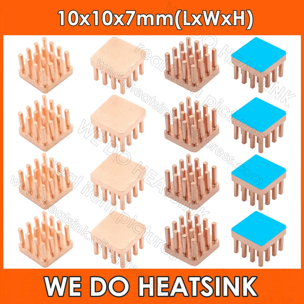 WE DO HEATSINK 10x10xmm 15x15x5mm 15x15x7mm Without or With Thermal Pad Square Pure Copper Heat Sink