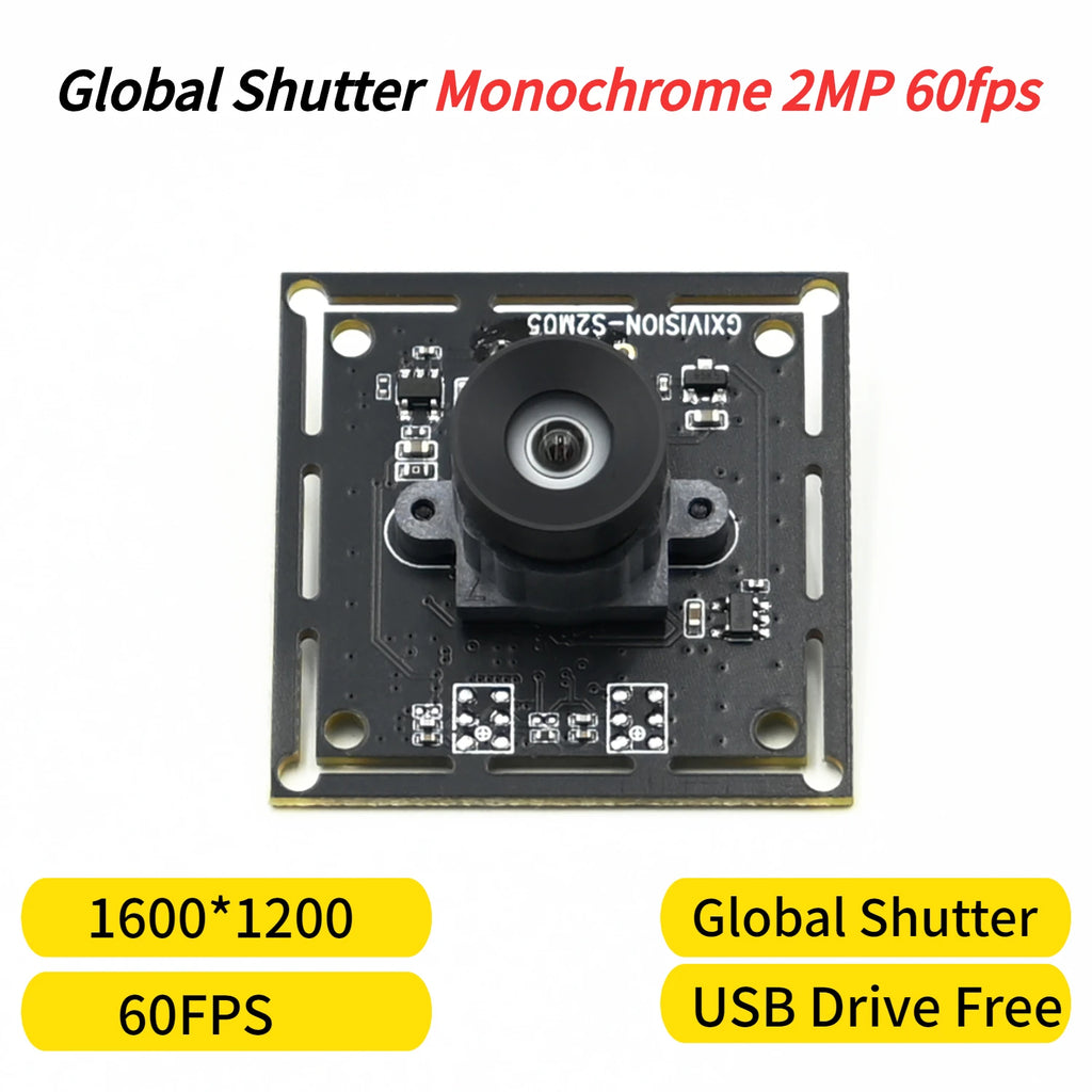 Global Shutter,180fps USB Camera Module VGA,Monochrome 640 x 480,UVC Compliant For Raspberry Pi Windows Android Machine Vision