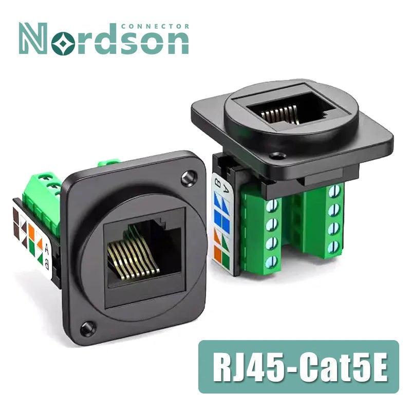 CAT5E RJ45 Network Cable Socket RJ45 Panel Installation Module Shielded Solder-free Network Cable Extender Cat 5 Panel Connector