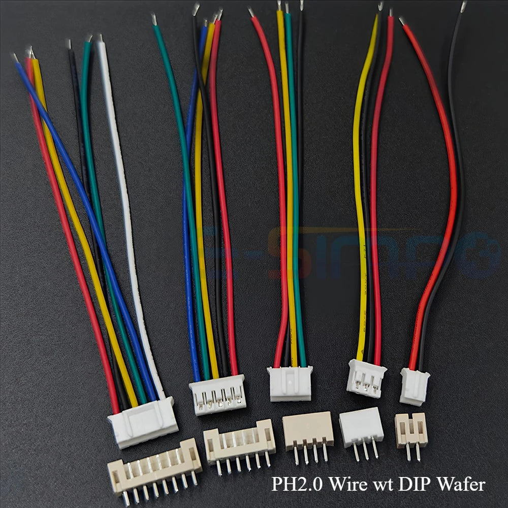 10Set SH1.0 1.25 ZH1.5 PH2.0 XH2.54  Connector Female Housing 10/20/30cm Wire Cable+Male Pin 2/3/4/5/6/7/8/9/10/12P Wafer