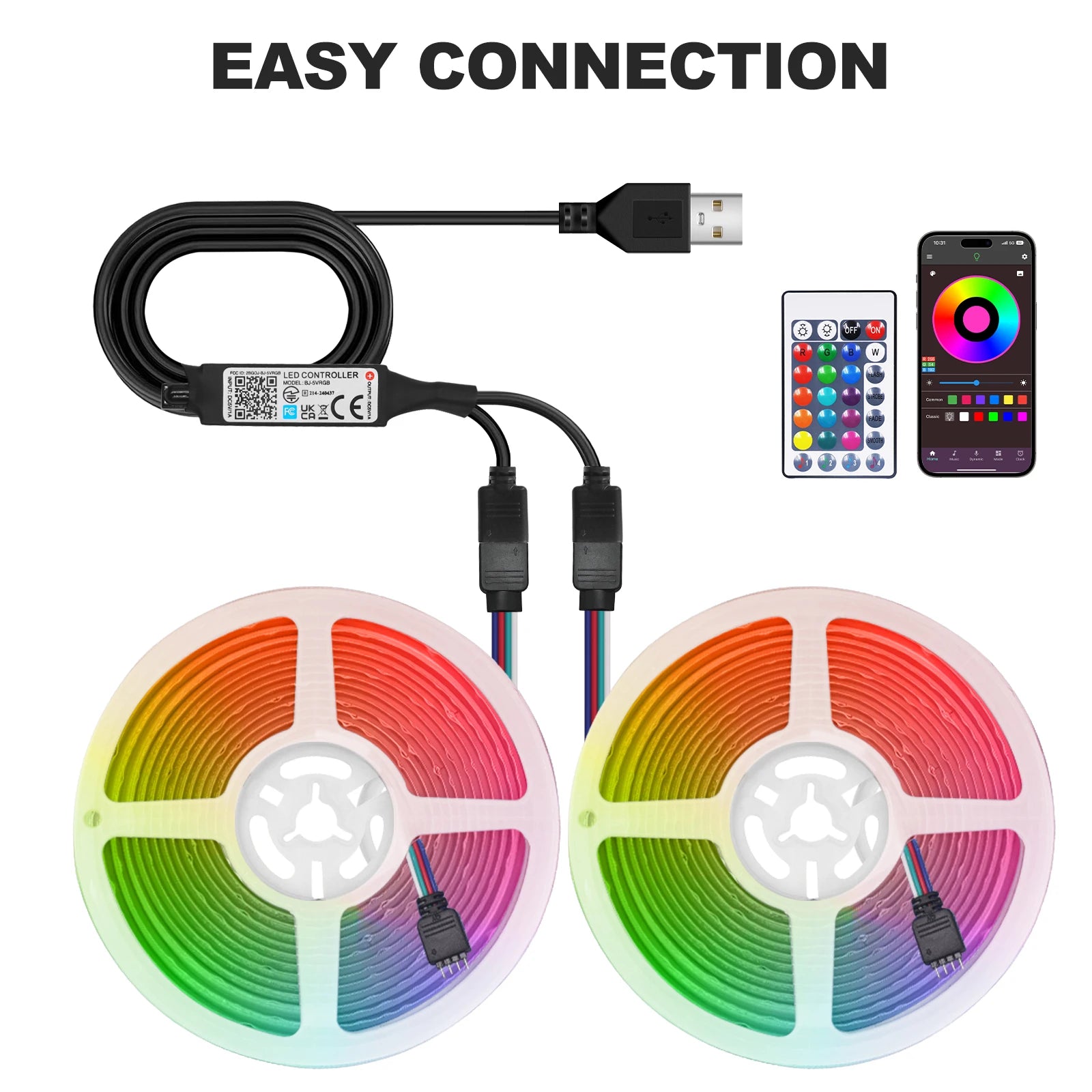 5V RGB COB LED Strip 576LEDs/m Bluetooh App IR Remote Control USB RGB LED Strip Flexible Tape for TV Backlight Room Decoration