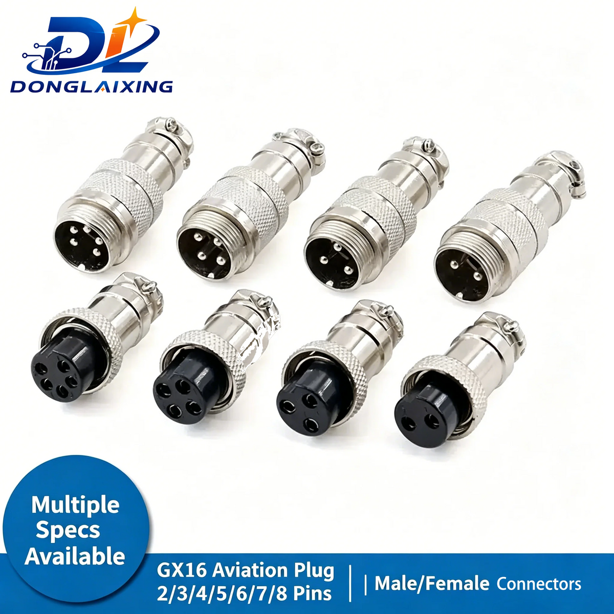 5Set/lot GX16 2/3/4/5/6/7/8/9/10 Pin Male + Female 16mm L88-93 Circular Aviation Socket Plug Wire Panel Connector