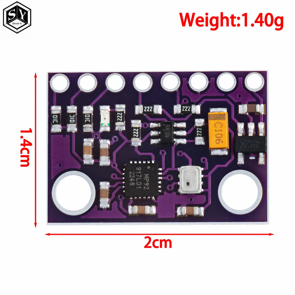 GY-91 MPU9250+BMP280 Sensor Module (1PC) – for Arduino-Compatible 9-Axis Compass Gyroscope with SPI/I2C 3-5V