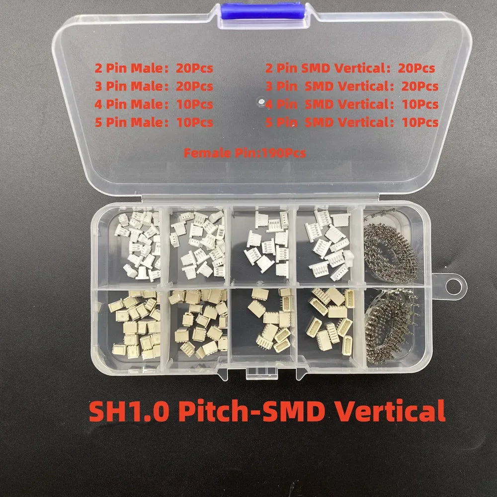1Box JST 1.25 PH 2.0mm /SYP/SM/XH 2.54mm / VH 3.96mm Pitch Male Female Terminals Kit Plug Plastic Housing Header Crimp Connector
