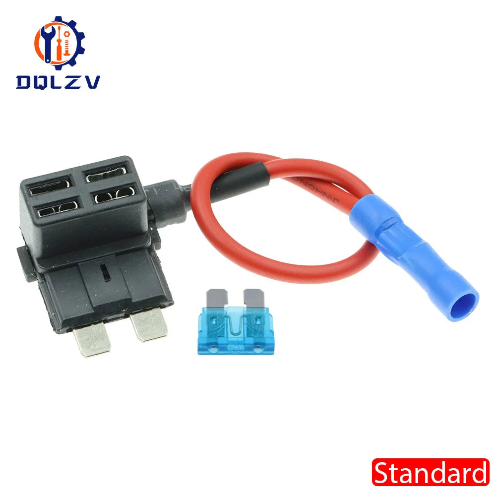 12V Fuse Holder Add-a-circuit TAP Adapter Micro Mini Standard Ford ATM APM Blade Auto Fuse with 10A Blade Car Fuse with holder