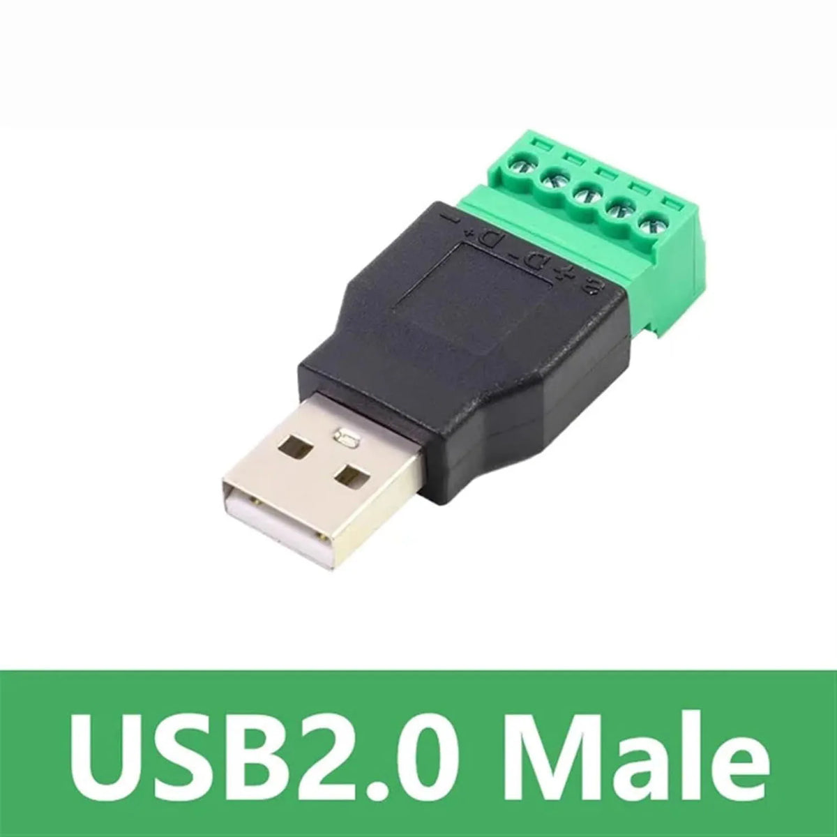 USB 2.0 Type A Male/Female to 5 Pin Screw Connector USB Jack with Shield Screw Terminal Plug Socket for Computer TV Keyboard