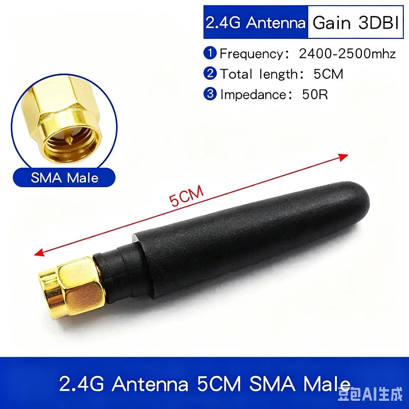WiFi Antenna 6DBI 2.4GHz Foldable Glue Stick Antenna SMA Male Connector 2400-2500MHz Signal Booster For WiFi Router Wireless