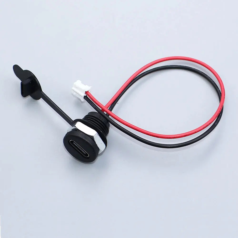 JCD 2/4/5Pin Type C Connector With Line Nut Locking Plate PH 2.0 Waterproof Cap High Current Fast Charging Jack USB C Port