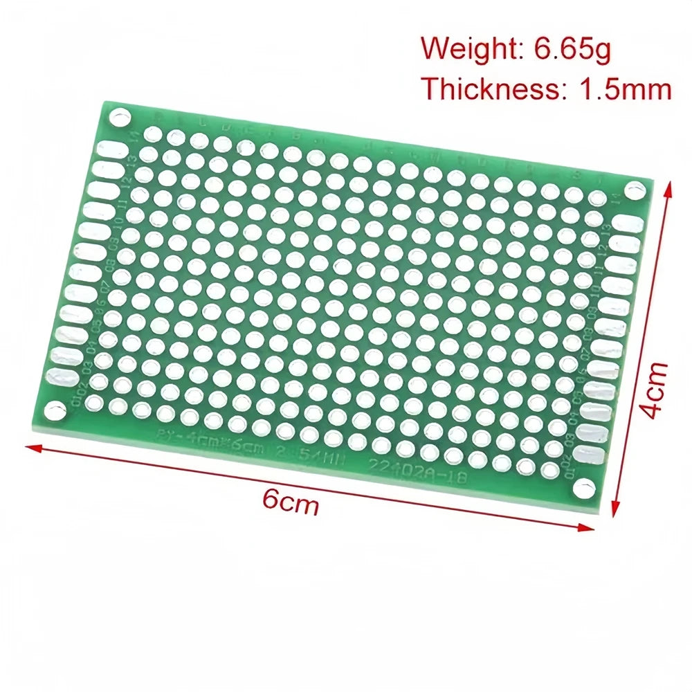 Double Side Prototype Diy Universal Printed Circuit 2.54mm PCB Board Protoboard For DIY Soldering Project 6x8 5x7 4x6 3x7 2x8cm
