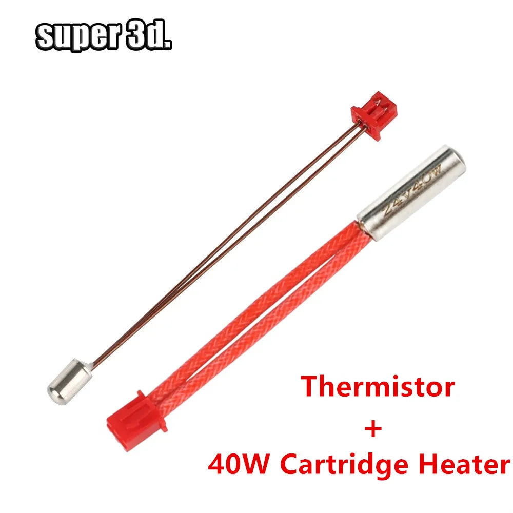 40/50W 24V Cartridge Heater High Temperature 300°C NTC100K Thermistor Heating Tube for Sprite Extruder Ender 3 S1 Pro 3D Printer